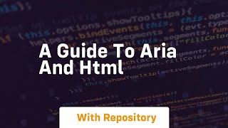 A guide to aria and html