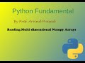 Python, Reading Multidimensional Arrays in Numpy