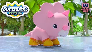 Figure Skating Adventure | Super Dino (14-Minute Cartoon for Kids!)