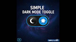 Build a Simple Dark Mode Toggle 🌙 | HTML, CSS & JavaScript Tutorial for Beginners