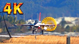 【4K】XF-2B（101号機）ドラッグシュート開放/タッチ\u0026ゴー訓練【岐阜基地】