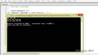 128 Multiple Parameters and Return Values C++ Generic Programming