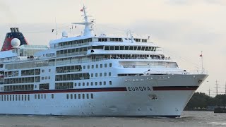 EUROPA cruise ship departs LONDON Greenwich