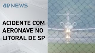 Turista registra pouso de avião em Ubatuba instantes antes de explosão