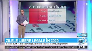 Zile libere 2020. Românii se vor bucura de 15 libere legale. Când vom avae mini-vacanță în noul