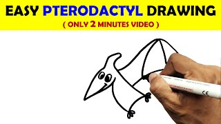 HOW TO DRAW A PTERODACTYL STEP BY STEP EASY | DINOSAUR DRAWING EASY