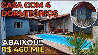 (VENDEU) ABAIXOU R$ 460 MIL CASA COM 4 DORMITÓRIOS PISCINA PORTEIRA FECHADA EM ITANHAÉM SP