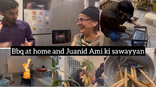 Bbq at home | Junaid and Ami cooked saiwayyan | Anum Junaid