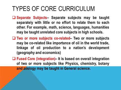 What Is The Core Curriculum