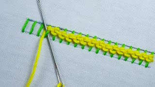 raised chain band, basic hand embroidery tutorial