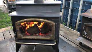 Lopi Liberty  wood stove test fire.