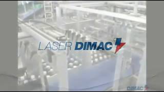 DIMAC Laser case packer / shrink wrapper packing water bottles - Robopac USA