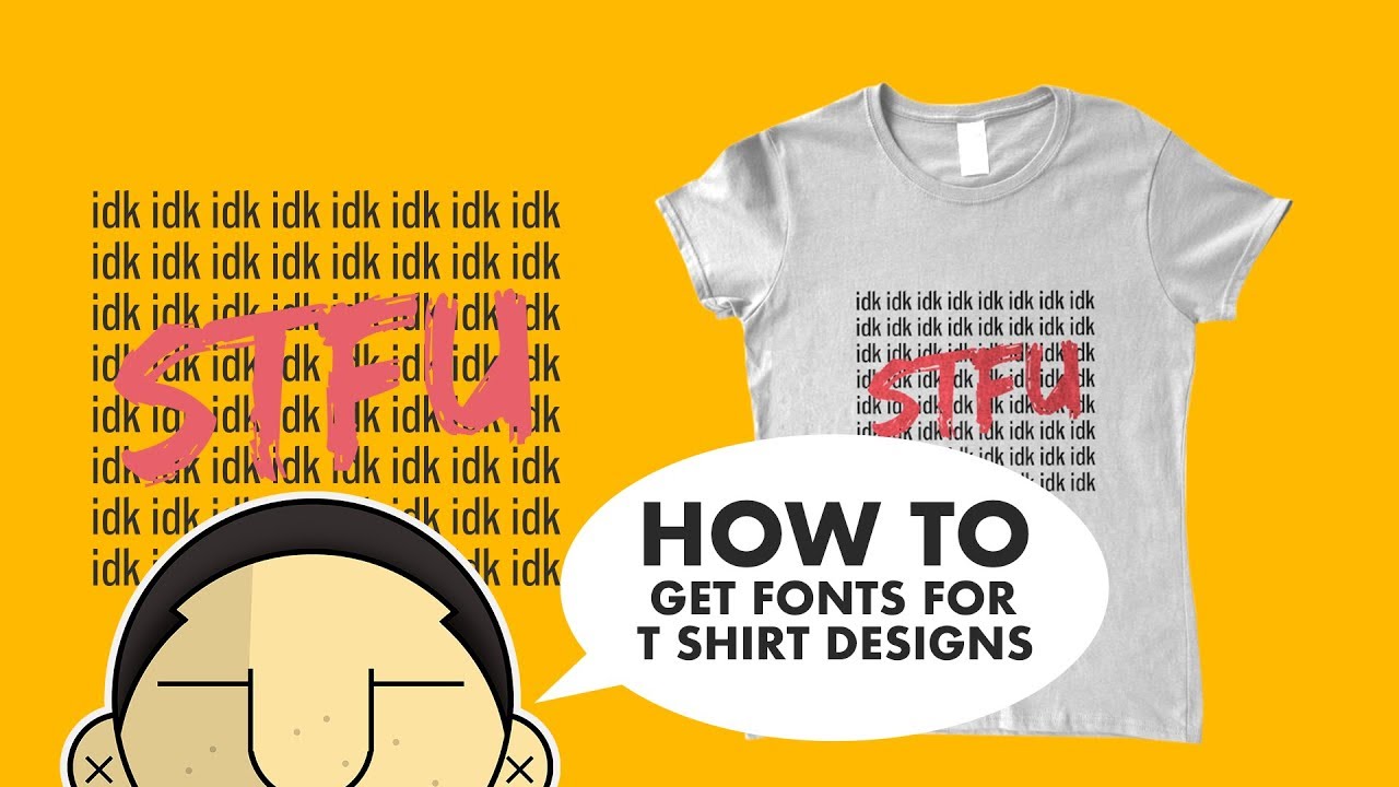 How To GET FREE FONTS FOR T SHIRTS & Basic Typography Design Tutorial ...