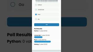 Interactive poll web app using html css and javascript #html #css #javascript #codinglife