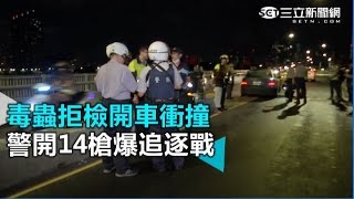 毒蟲拒檢開車衝撞 警開14槍爆追逐戰｜三立新聞網SETN.com