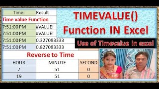 TIMEVALUE Function IN EXCEL, TIMEVALUE() Function, Date & Time Functions IN EXCEL, WHY ERROR ,