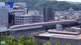 福山駅の魅力（新幹線ホームの目の前がお城）:The Shinkansen of Fukuyama Station,\u0026 splendid castie.