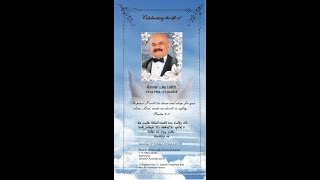 Celebrating the Life of the late Ronnie Leitch (memorial Service) 13th October 2018