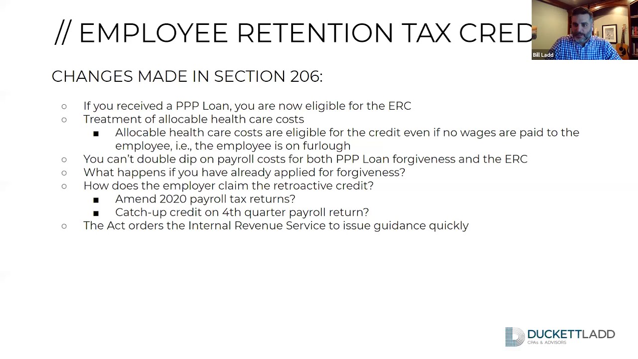 Employee Retention Tax Credit - YouTube