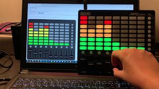 JavaScript Web MIDI API Akai APCmini launchpad fader level display