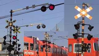 ★カンカン★【踏切】特集　伊予鉄道・横河原線　東温市　横河原駅〜田窪駅　ロングオーバーハング