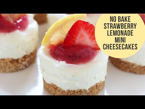 NO BAKE Strawberry Lemonade Mini Cheesecakes NO BAKE Strawberry Lemonade Mini Cheesecakes