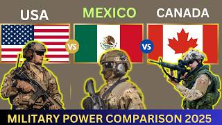 USA vs Canada vs Mexico military power comparison 2025 || US Mexico border and Canada tariffs