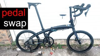 Pedal Upgrade on a Tern Verge P10 Folding Bike  with Porter Plus Saddle and Removable Pedals