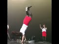 170613 jb leader bboy on stage while wearing dress very cool haha