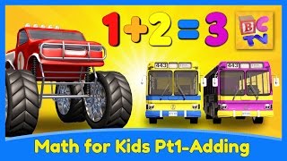 Learn Math for Kids | Adding with Monster Trucks by Brain Candy TV