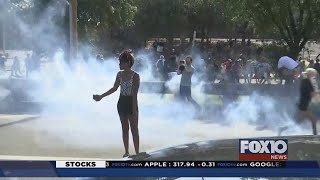 Tear Gas deployed on protesters in Downtown Mobile