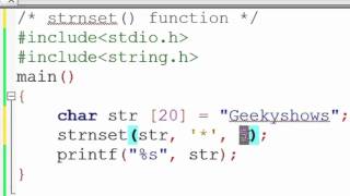 93. strnset function in C Programming (Hindi)