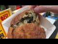 crispy deep fried oyster and shrimp buns taiwanese street food