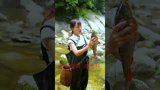 【村裏一枝雪妹妹】江湖菜「雙魚戲珠」,第一次這麽做,咬一口嘎嘣脆#美食教程 #美食分享#農村生活 #shorts