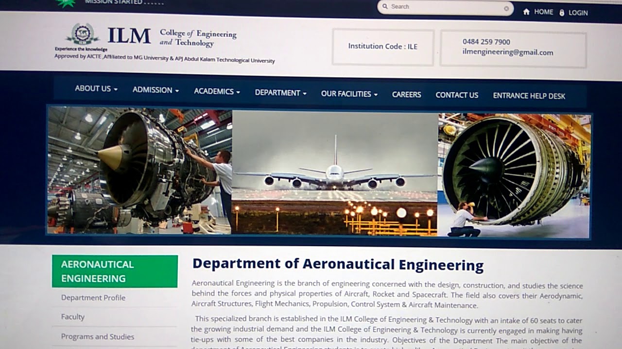 Colleges Offering B.Tech Aeronautical Engineering Course In Kerala ...