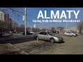 Walking to Mamyr Microdistrict from upper part of the city Almaty, Kazakhstan, Walk 4K