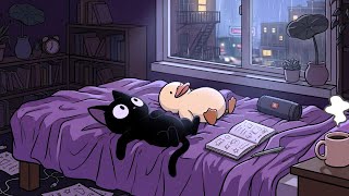 Can't sleep tonight? 💤/ Cozy Rain Sounds & Sleep Lo-fi Jazz for Study, Focus