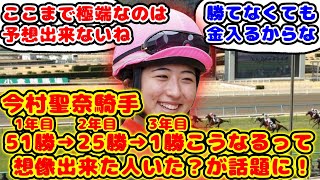 【競馬】今村聖奈騎手 51勝→25勝→1勝こうなるって想像できた人いた？が話題に！【競馬の反応集】