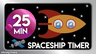 25 min Space ship, rocket pilot countdown timer in space