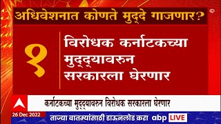 Winter Session : गायरान जमीन ते सीमाप्रश्न, अधिवेशनात 'हे' मुद्दे पेटण्याची शक्यता ABP Majha