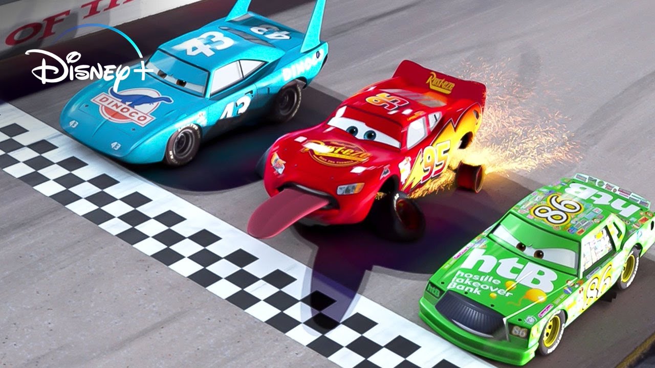 Cars - Lightning McQueen Vs The King & Chick Hicks (HD) Movie Clip ...