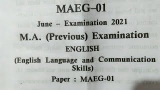 #MAEG- 01, English Literature ,VMOU Kota,  courses Paper Des. 2022. #MALANI_CLASSES।।