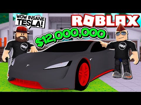 How To Enter A Car In Roblox - my brand new 12 000 000 tesla in roblox vehicle simulator drag races car stunts