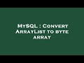 MySQL : Convert ArrayList to byte array