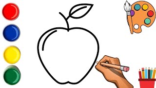 How to draw an Apple step by step for kids | realistic apple drawing | still life drawing #shorts