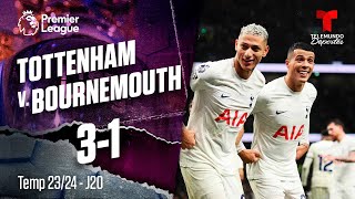 Highlights & Goles: Tottenham v. Bournemouth 3-1 | Premier League | Telemundo Deportes