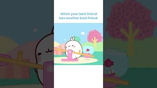 Kiedy widzisz swojego najlepszego przyjaciela z nowym😂💔 przyjacielem #shorts #molang #funycartoons