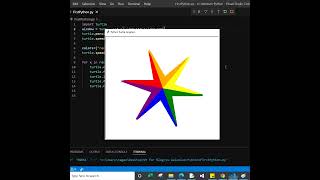 Draw colorful Start Spiral Using Python Turtle Graphic