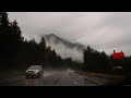 rainy scenic autumn drive in olympic national park relaxing sounds 4k