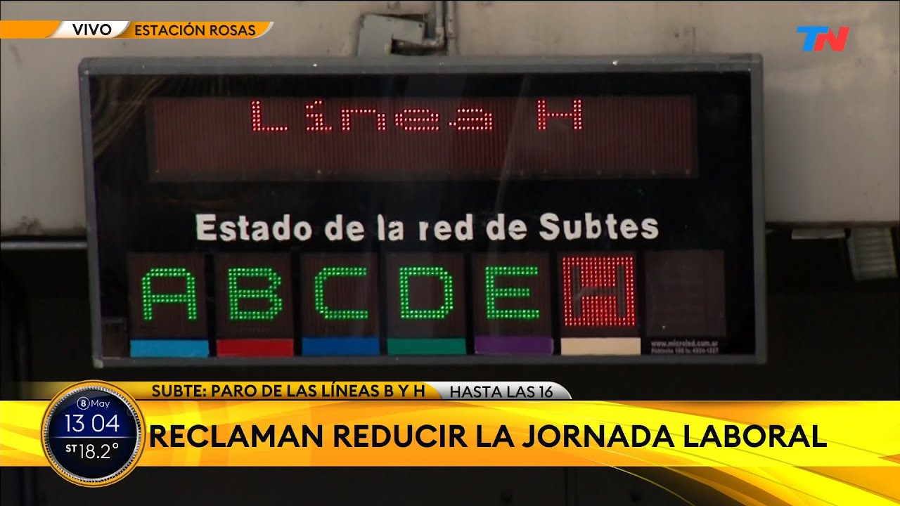 ARRANCÓ EL PARO DE SUBTES I La Línea B Y H Paran Hasta Las 16hs - YouTube